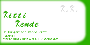 kitti kende business card